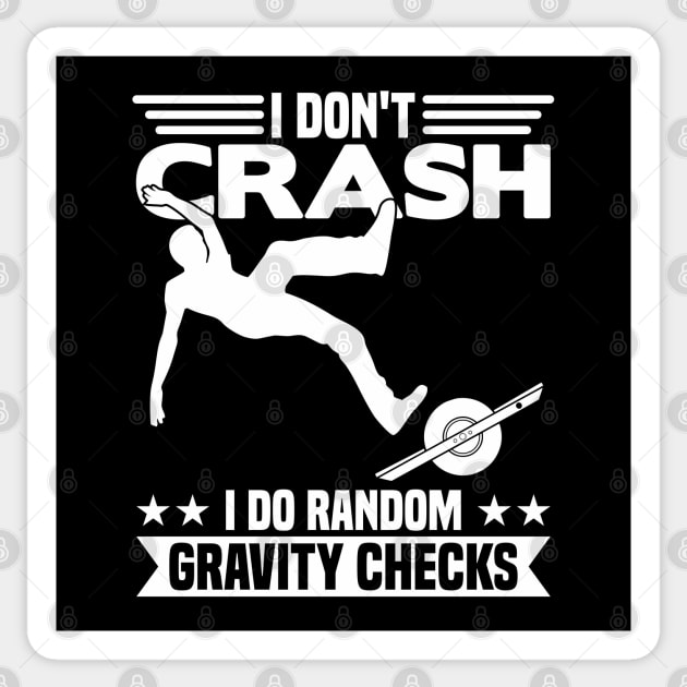 I Dont Crash Funny Onewheel Sticker by Funky Prints Merch